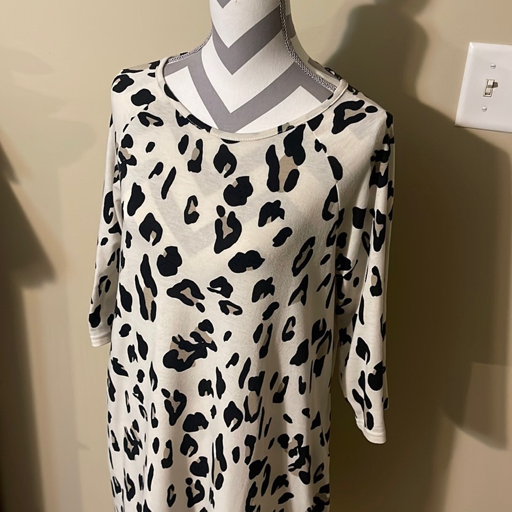 Just Above the Knee Leopard Print Dress by Tickled Teal Size XL